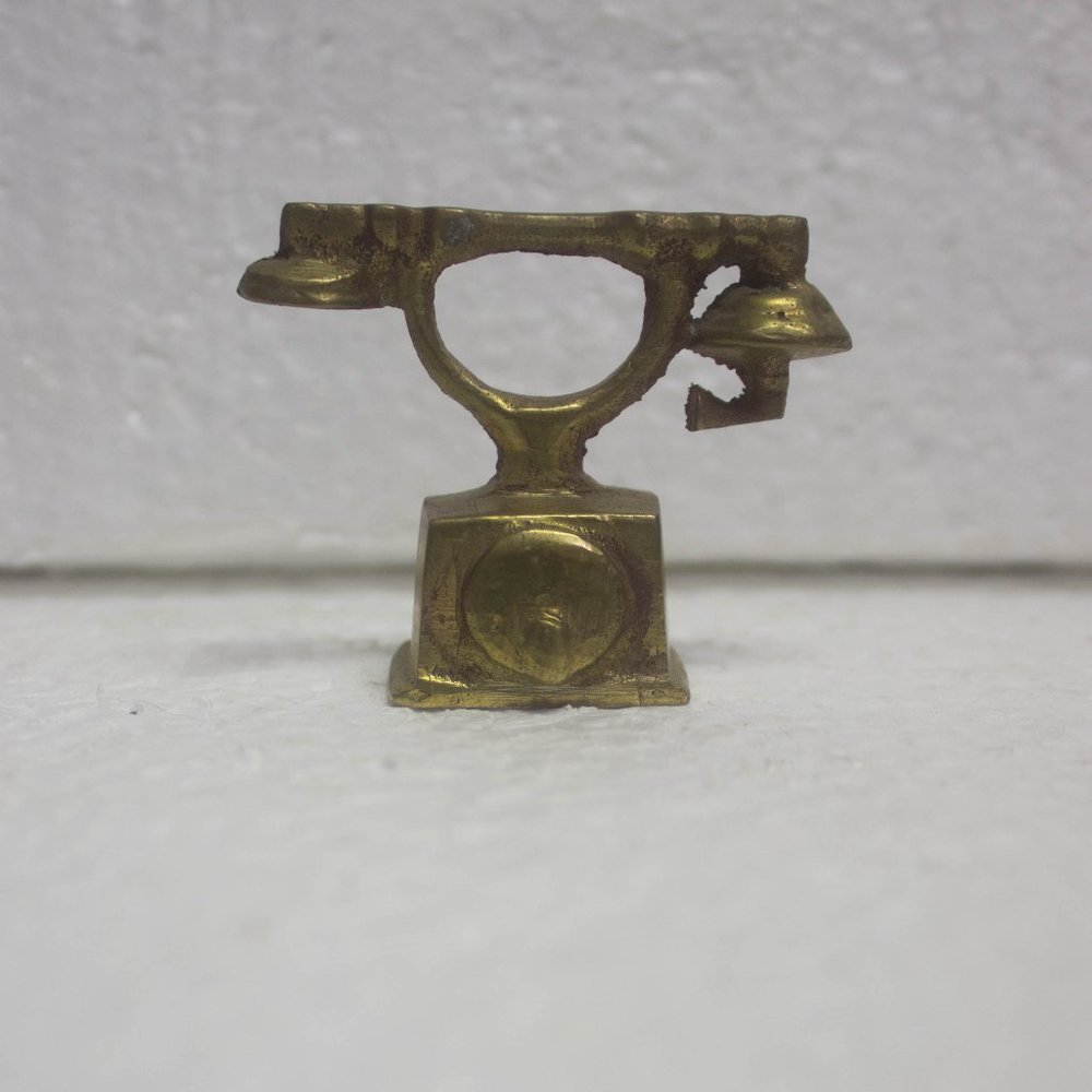 Vintage Mini Brass Telephone Dollhouse Figure French Style
